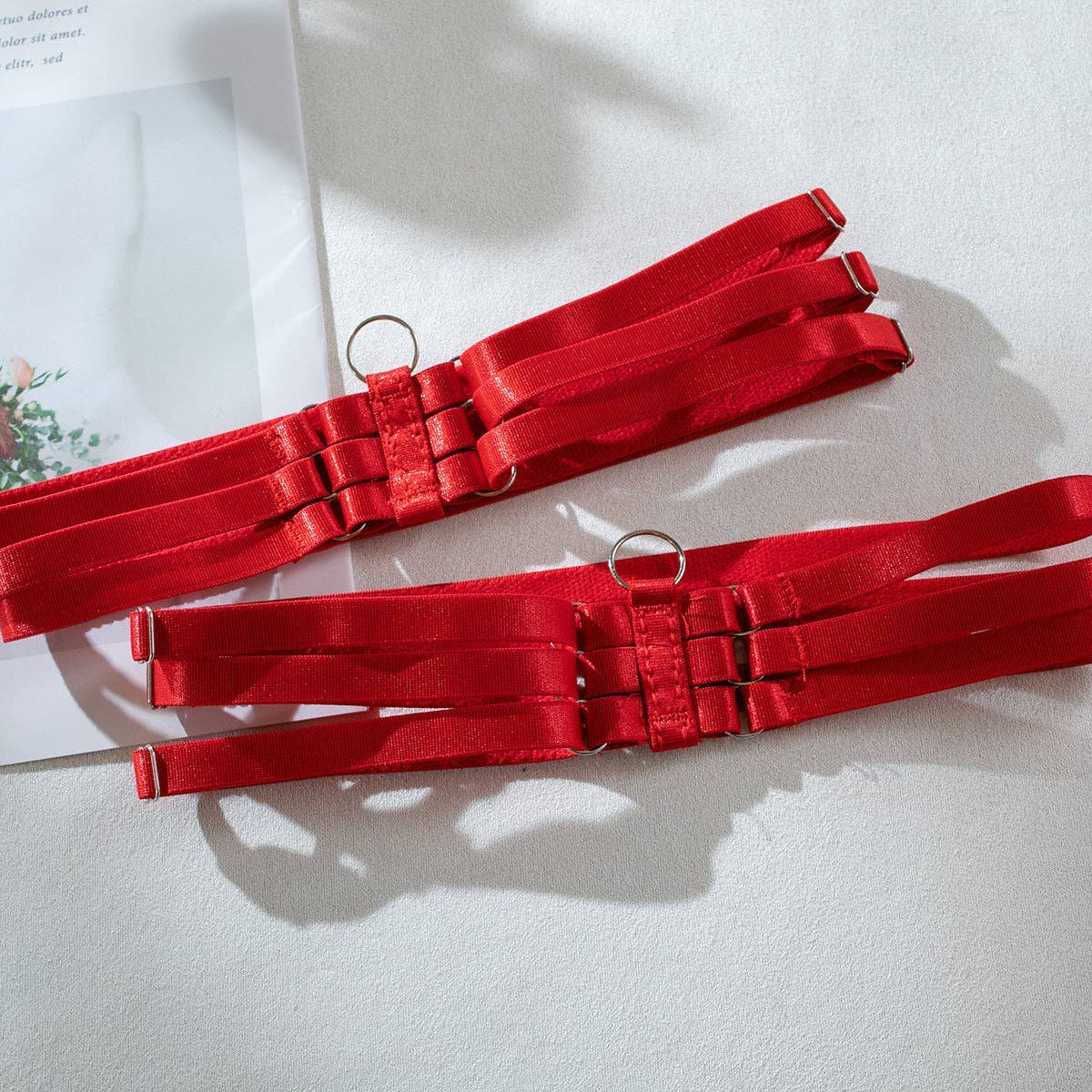 Lina Lind - Wholesale Lingerie Set - Women's - Sexy lingerie set with garter belt and black tassels LL580425