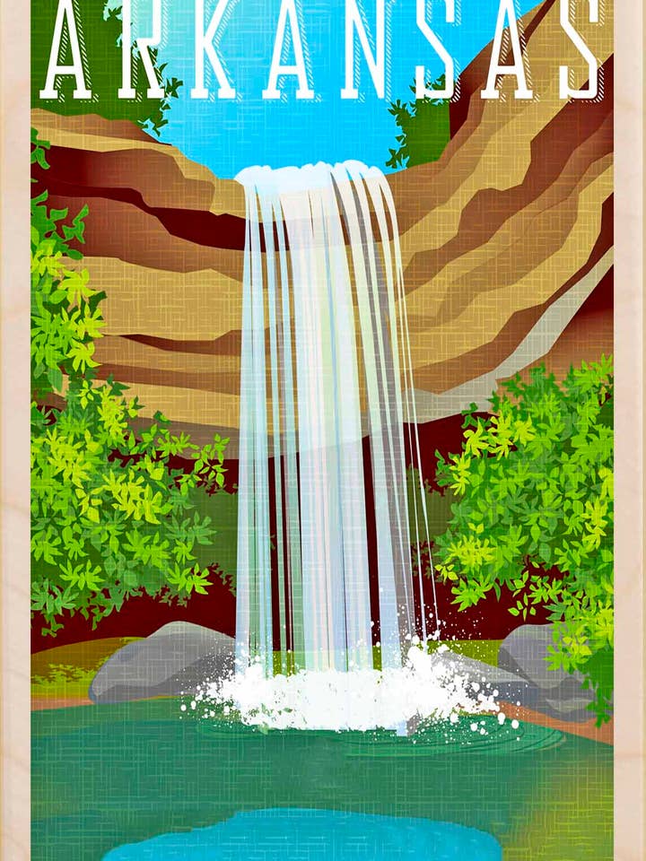 Arkansas - Cartes et aimants écologiques pour la vente par THE WOODEN POSTCARD COMPANY