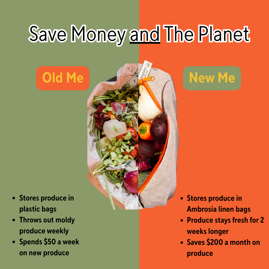 Ambrosia Bag - Wholesale Food Storage Wrap/Bag - Reusable Linen Bag for Vegetables |Reusable | Spring Kitchen9