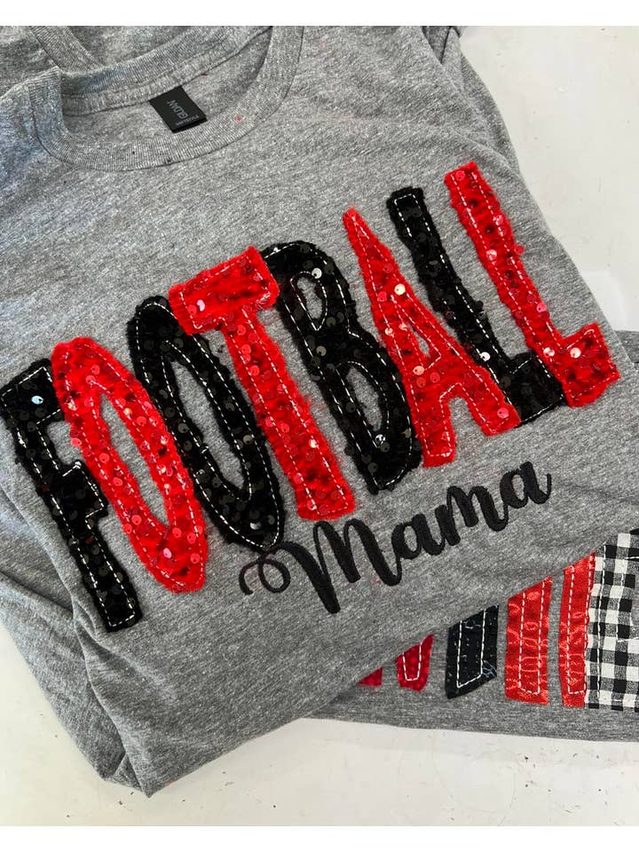 Sew Fancy Designs - Wholesale T-shirt ā women's - Football mama Shirt - Can be made with any color/fabrics