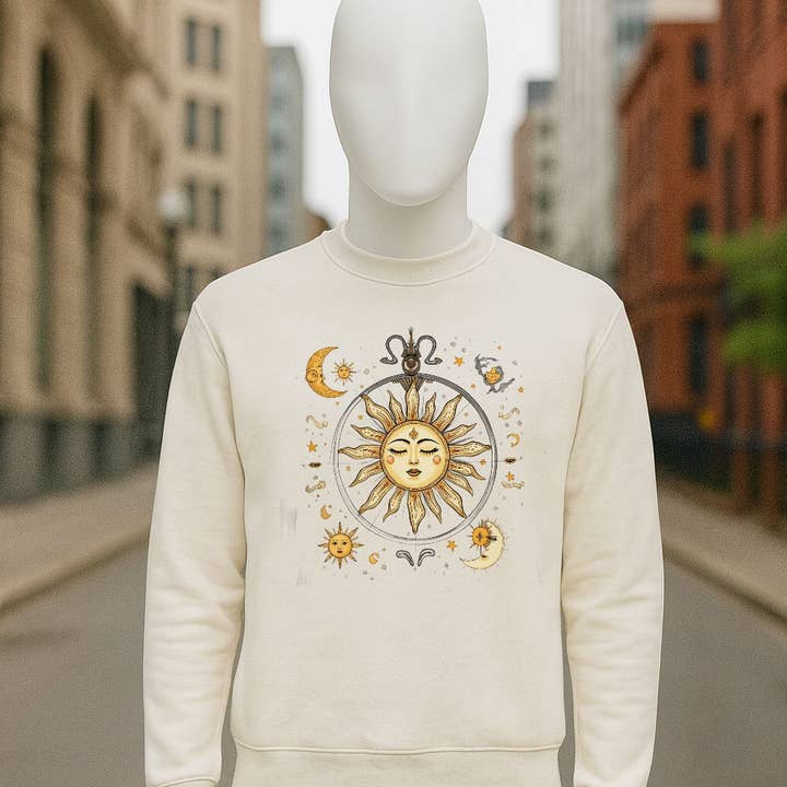 cream white sweatshirt with print for wholesale by fabrica personalizacion
