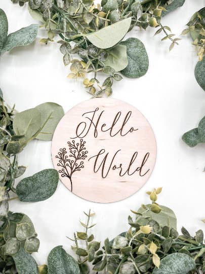 Annonce de naissance Hello World, faire-part de naissance pour la vente par McKean Makers Market