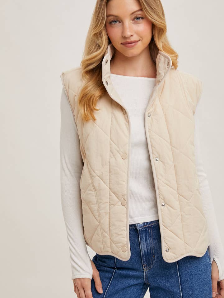 Bluivy - Vendita all'ingrosso Gilè imbottito - Donna - GILET IMBOTTITO TRAPUNTATO CON TASCHE2