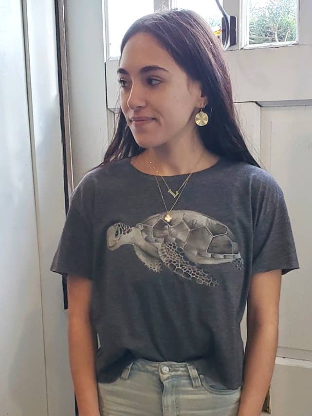 Black Sea Turtle Cali Crop for wholesale by Blue Mermaid Art