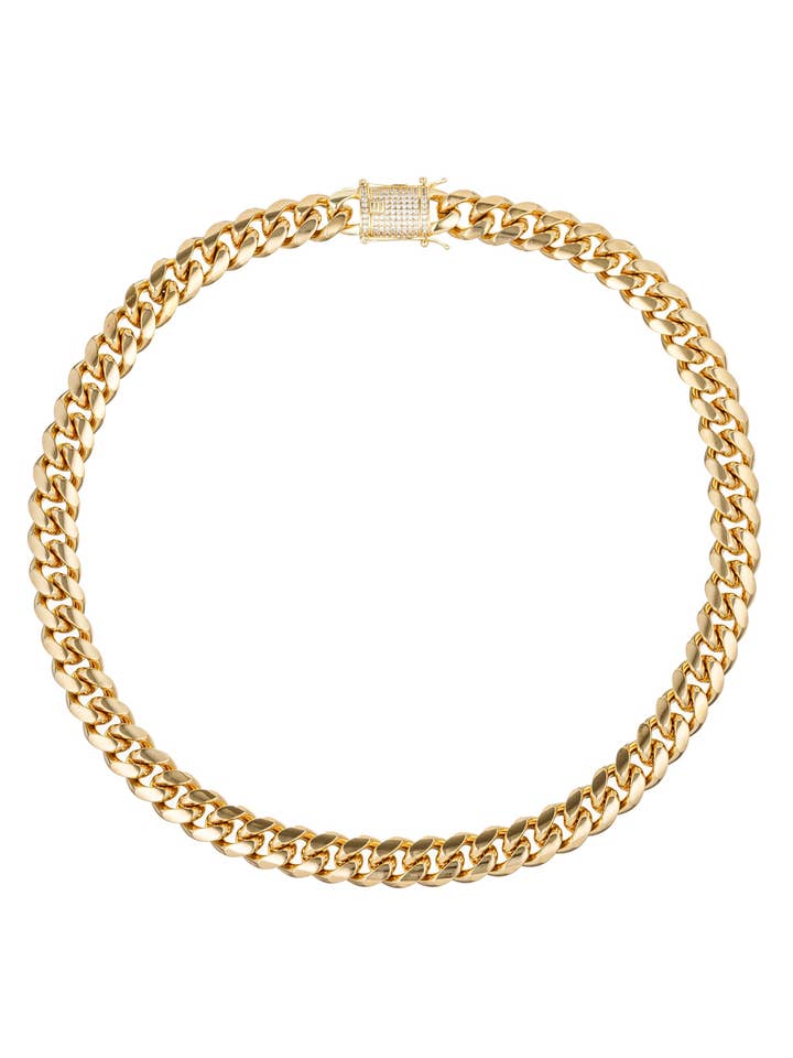 Collier à maillons cubains Francois 10 mm pour la vente par Eye Candy Los Angeles