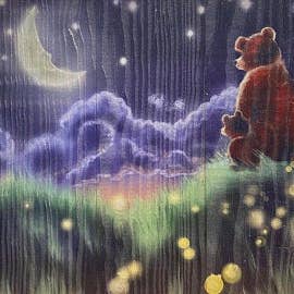 Imprimé en bois « Love you to the moon and back » pour la vente par Art For The Young At Heart