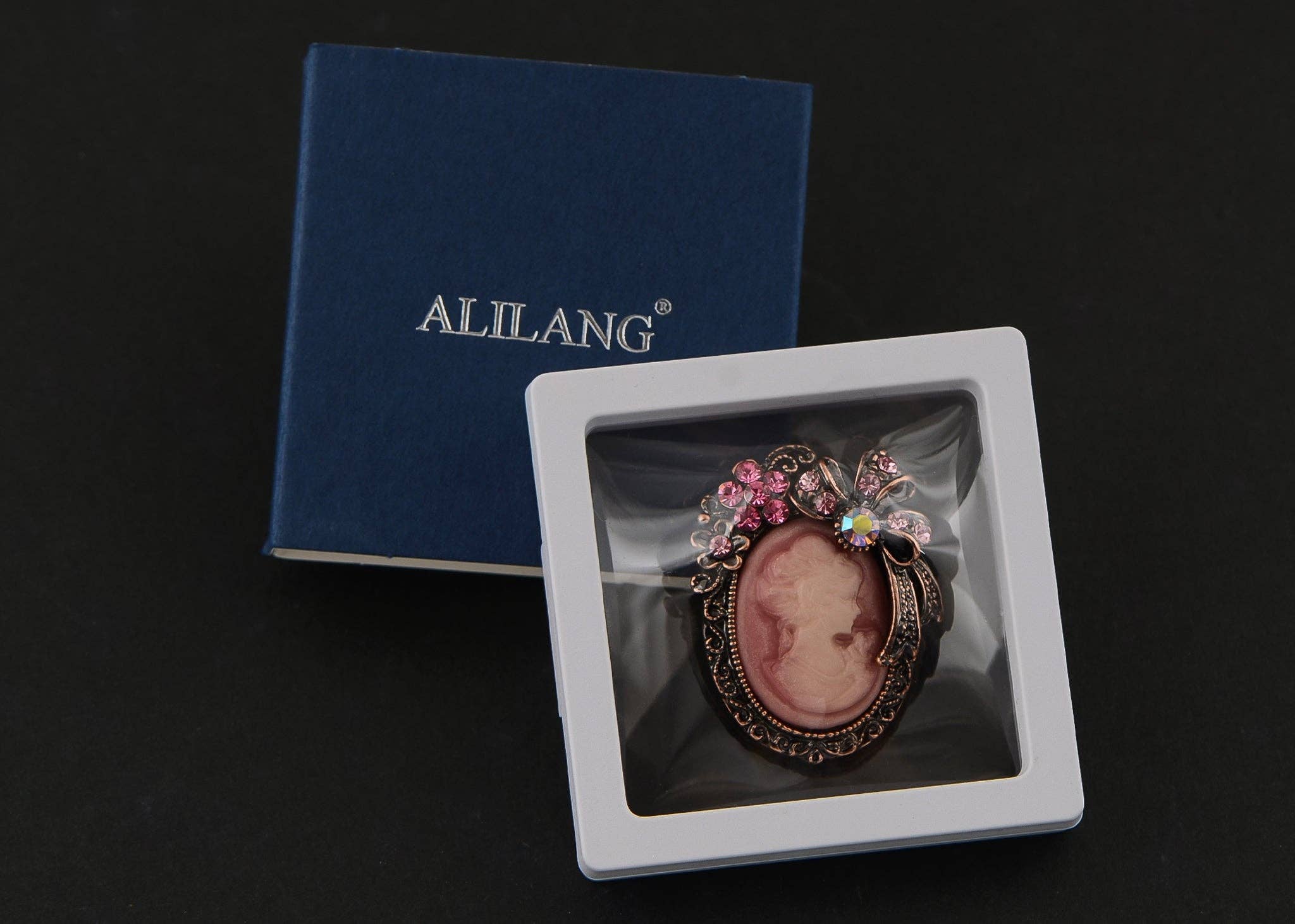 AK Brand - Wholesale Brooch - Vintage Victorian Cameo Brooch Maiden Flower Ribbon Bow39