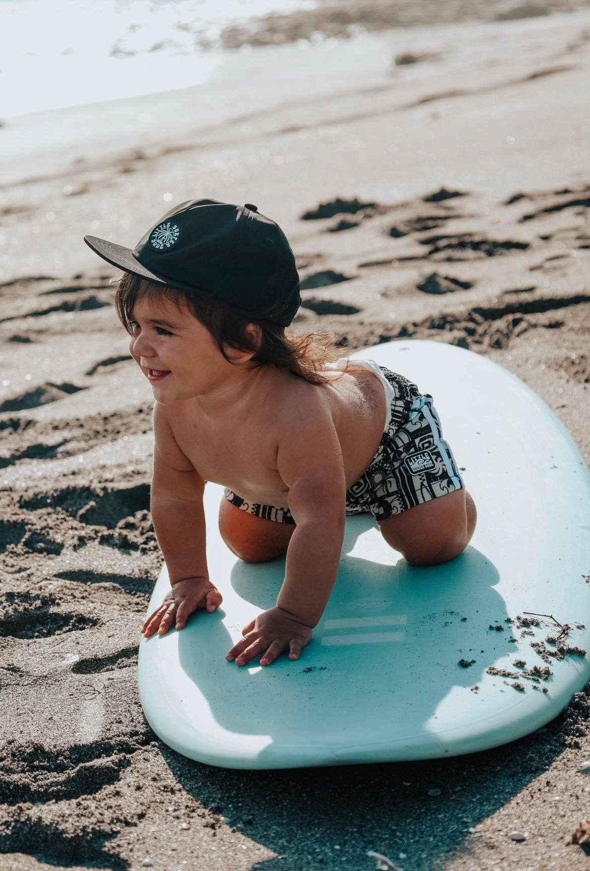 The Little Surfer Dude - Wholesale Swim Shorts - Kids - Vintage Black Swell Swim Trunks2