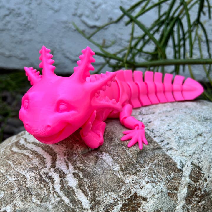 NumanPrints – Engroshandel Fidget - Børn – Glad Axolotl Cute Smile 3D-trykt artikuleret bevægelig