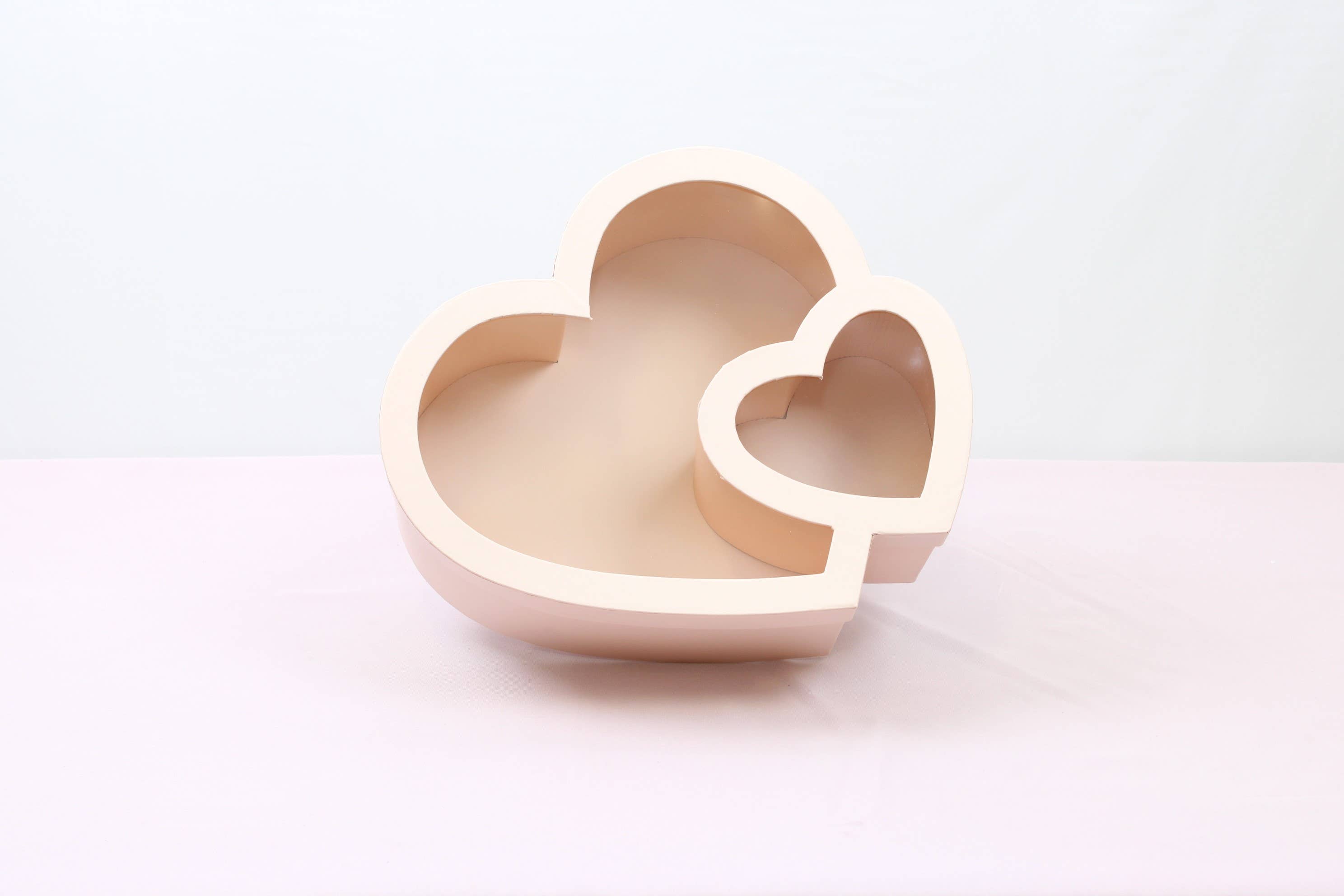 Elegant Design Supply - Wholesale Gift Box - Double Heart Flower Gift Box with Lid - Various Colors - For Preserved/ Eternal Rose / Gift / Chocolate Strawberries Arrangements0