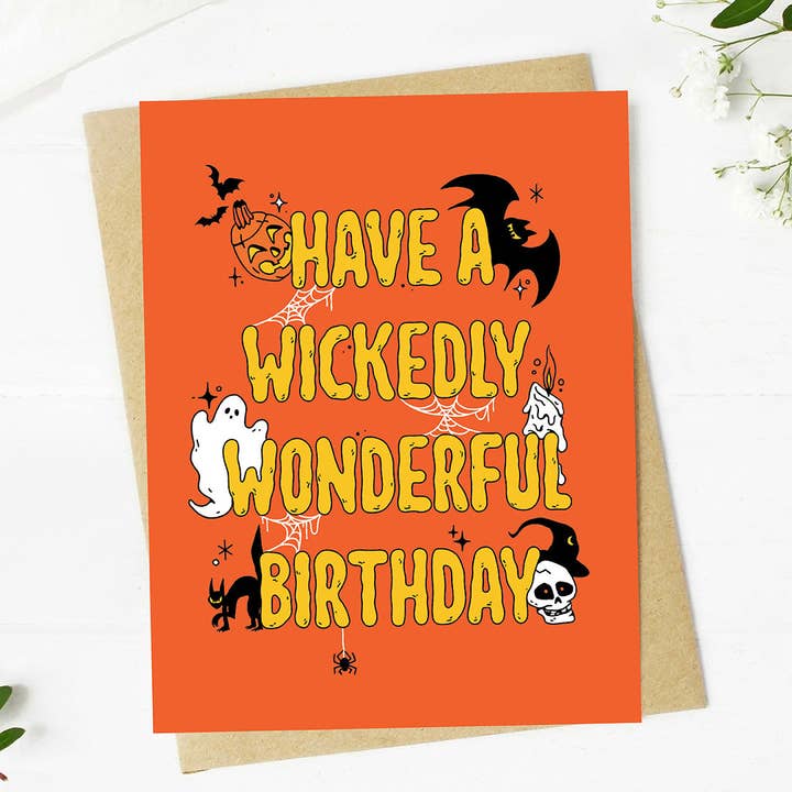 "Have a wickedly wonderful birthday" Birthday Card for wholesale by Big Moods