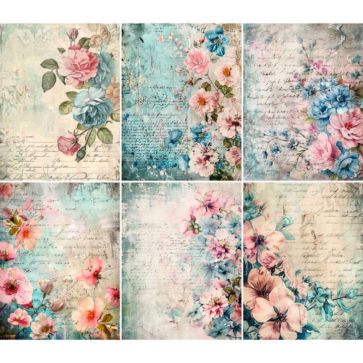 Papiers de riz rose et bleu, 8 x 10,5 pouces (A4) pour la vente par Craft Kreatively