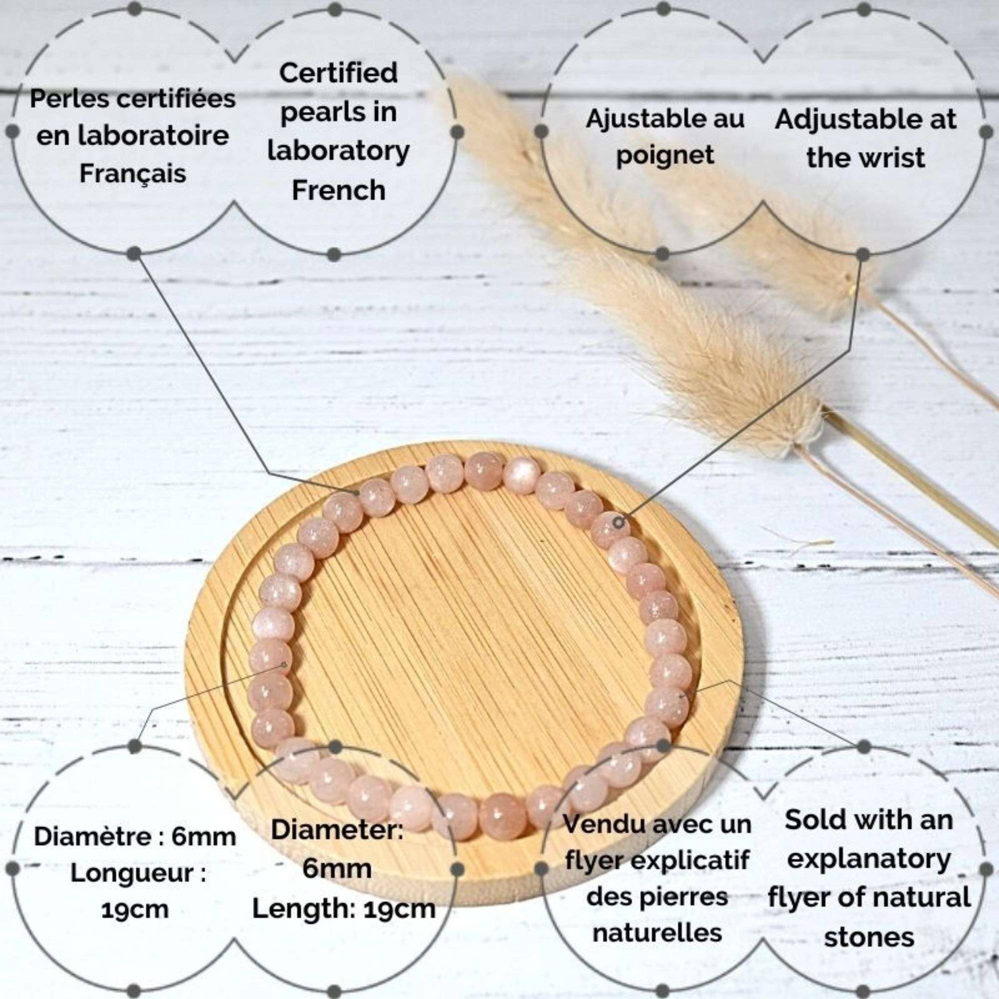 Irréversible - Wholesale Beaded Bracelet - Bracelet adulte ambre et pierre - Pierre de soleil2