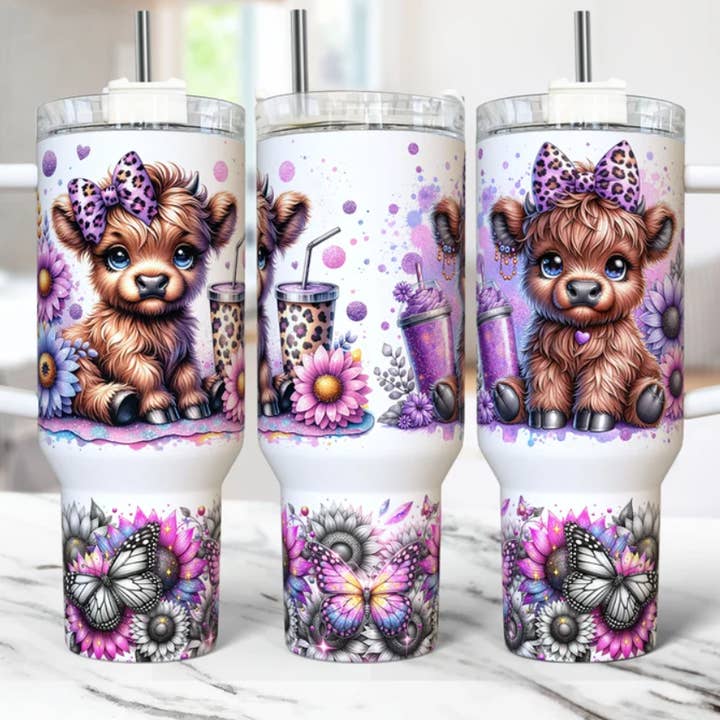 Lilla Highland Leopard 40oz Tumbler med Håndtag for engroshandel hos JAC Wholesale