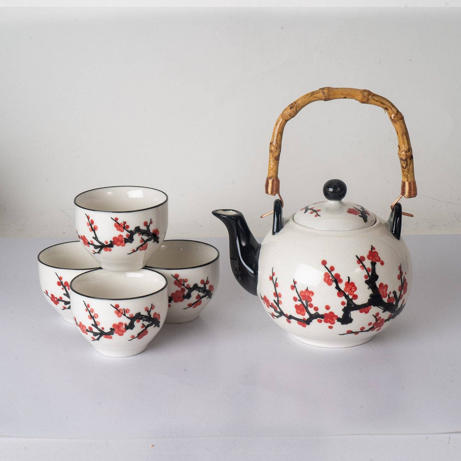 Urban Tokyo - Wholesale Tea Set - Cherry Blossoms Tea Set 30 oz Tea Pot with 4 Cups (1/8)4
