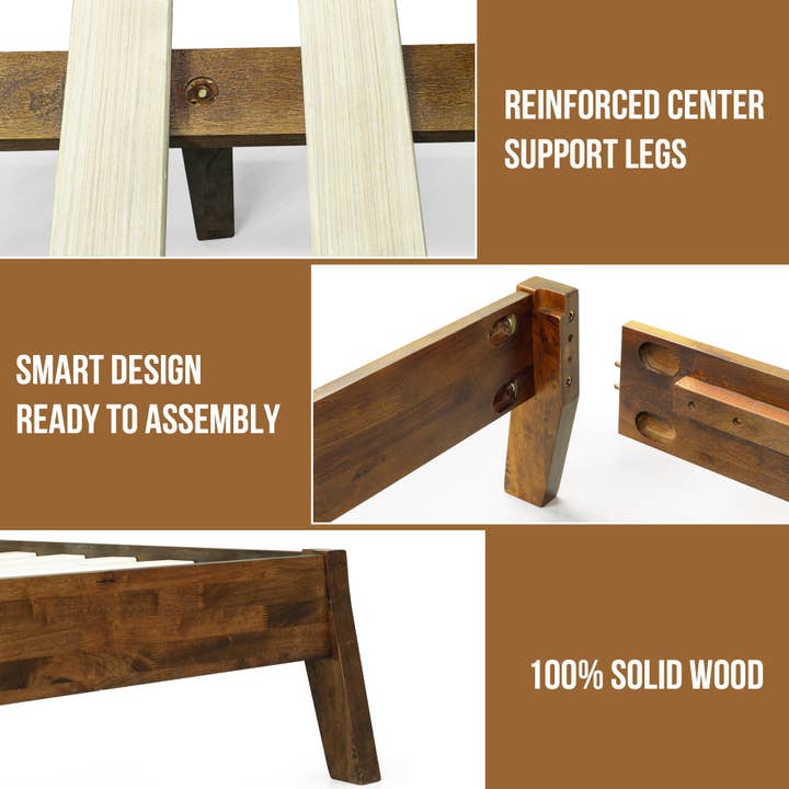 Megsu - Wholesale Bed - Acacia Serenity Deluxe Wood Platform Bed Frame - Elegant and Durable Design13