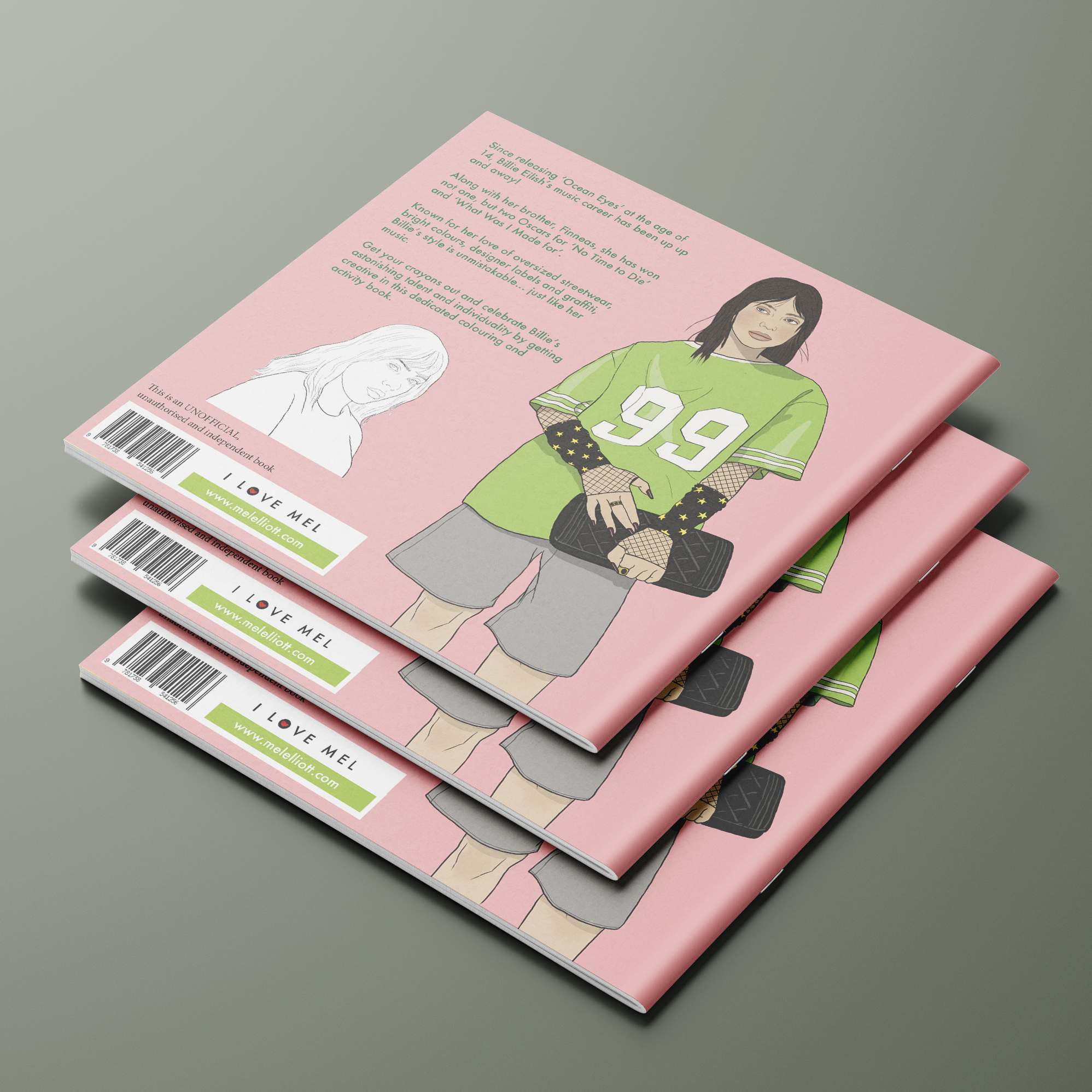 I Love Mel - Wholesale Coloring & Activity Book - Adult - Colour Me Good Billie Eilish - Unofficial Coloring book4