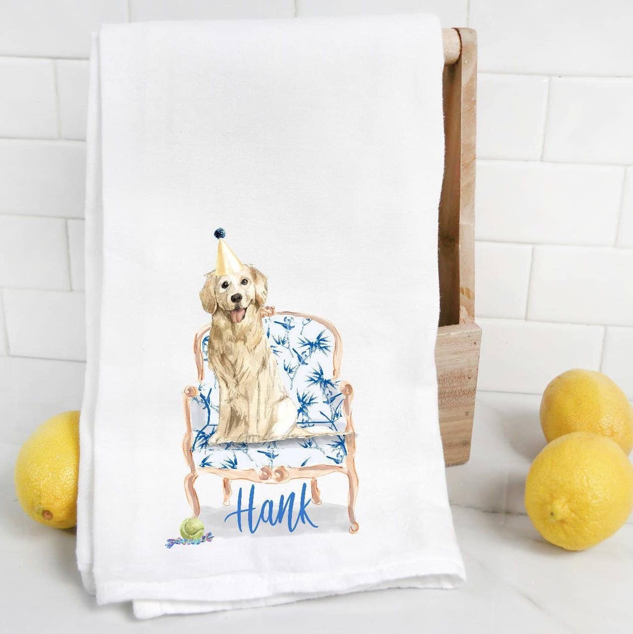 The Preppy Pineapple Home - Wholesale Tea Towel - Custom Golden Retriever Tea Towel7
