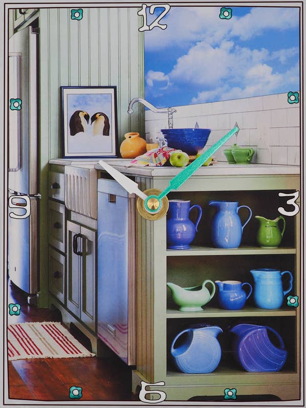 Fiestaware, Collage-Uhr für den Großhandel von Lea Alboher