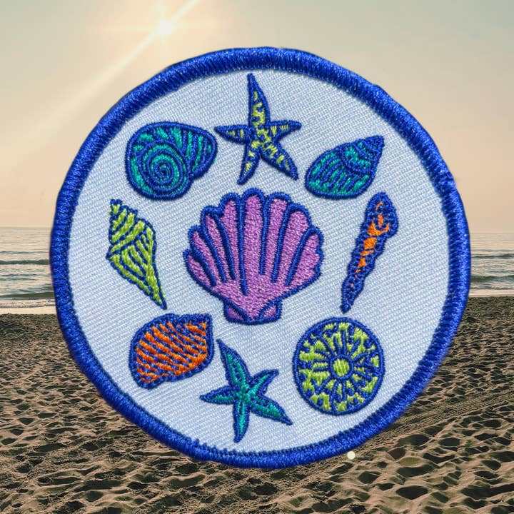 Love Your Mama Studios - Wholesale Patch - Seashells Embroidered Iron On Patch0