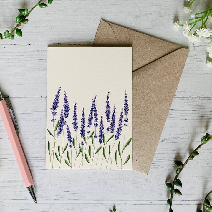 Lavender Field Greeting Card por atacado de By Becky Amelia