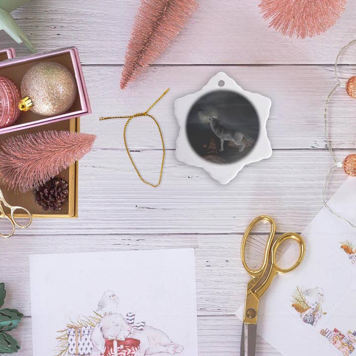 3dRose - Wholesale Ornament - 3dRose, Crying Wolf at Moon - Fantasy Wolves Animal Photography, Ornament5