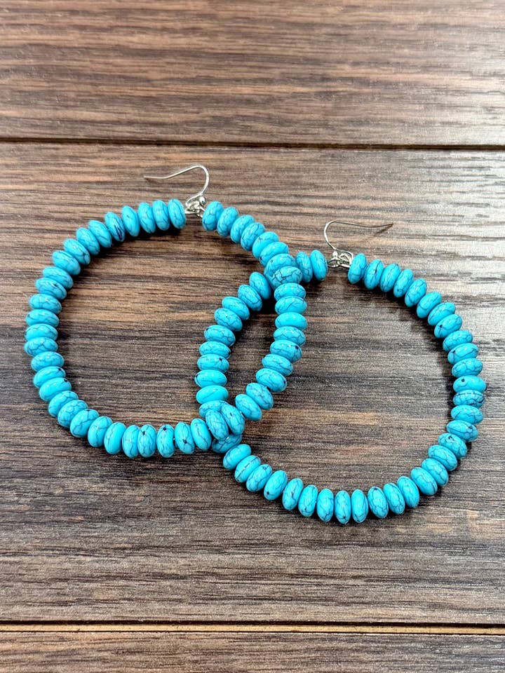 726541-1, 2.5" Handmade Bead Hoop Earrings for wholesale by ISAC Trading Inc