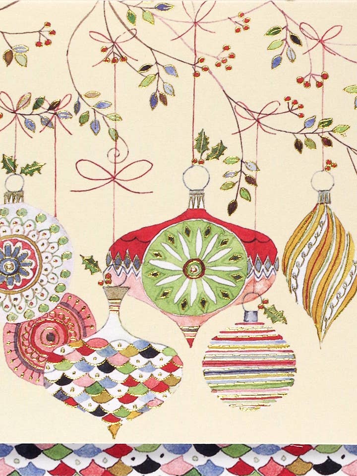 Watercolor Ornaments Small Boxed Holiday Cards for wholesale by Peter Pauper Press