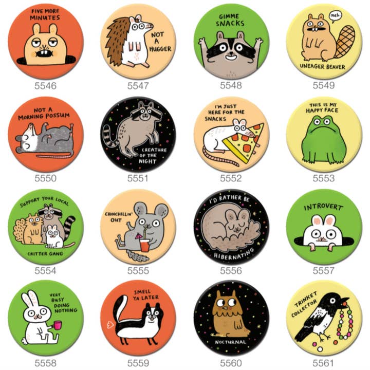 Badge Bomb - Wholesale Lapel Pin/Button - Critters 1.25" Button Box2
