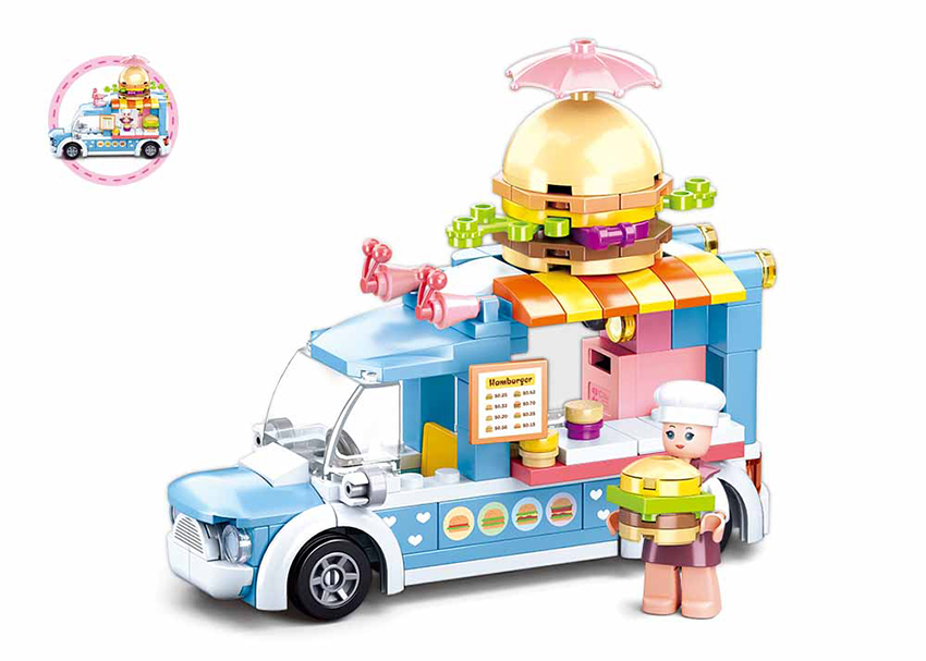 Sluban Europe BV - Wholesale Toy Set - Kids - M38-B0993B/Girl's Dream hamburger trolley0