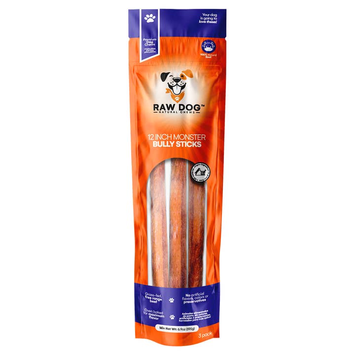 12″ Monster Bully Sticks 3pk - Master Case 5ct (44035) for wholesale by Raw Dog Chews