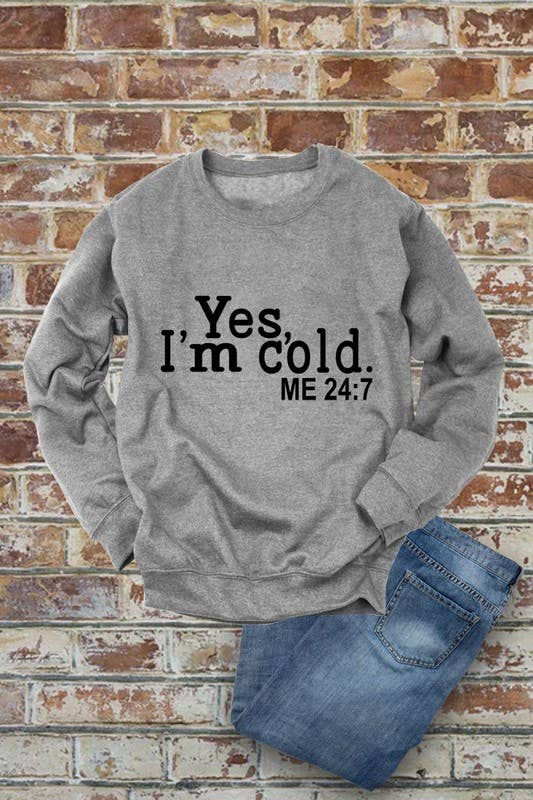 Top Avenue - Wholesale Graphic Sweatshirt - Women's -  Yes I'm Cold, Me 24:7, Winter, Unisex Crewneck Fleece Sweatshirts7