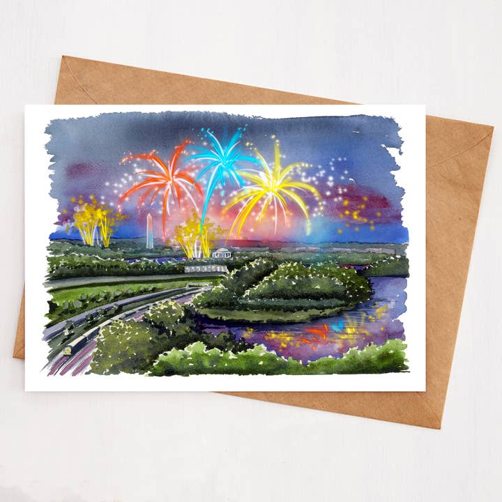 DC Fireworks Greeting Card for wholesale by Right Place Studio