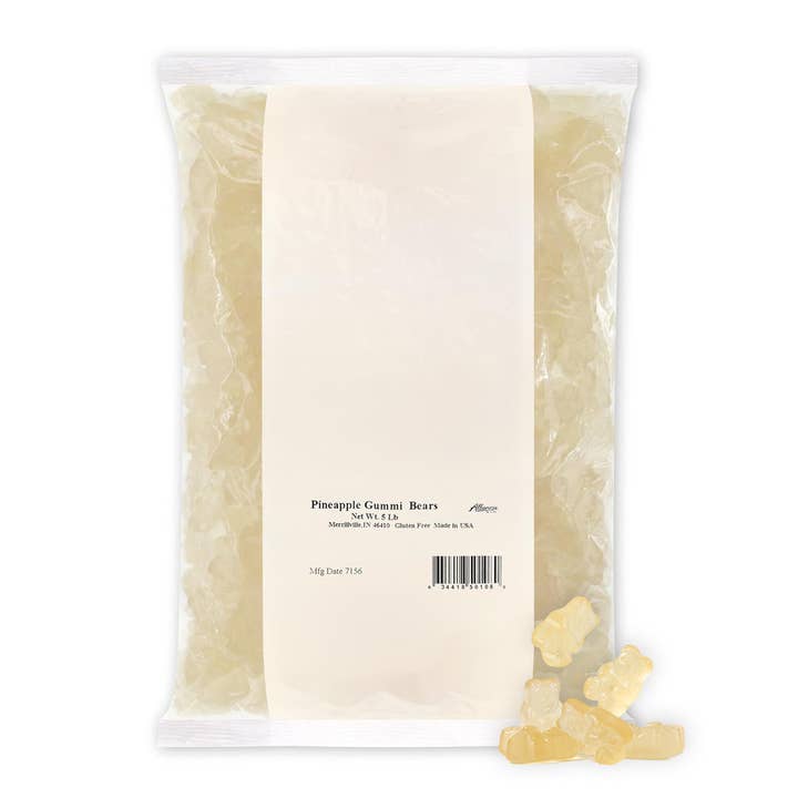 Long Island Candy Factory – wholesale Gummy – Albanese Pineapple Gummi Bears 5 Pound Bag Bulk