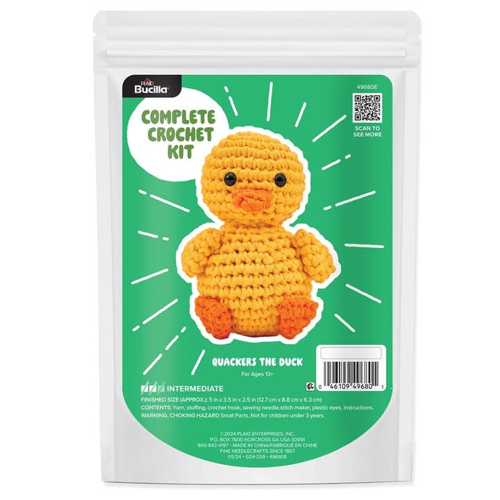 Plaid Crafts - Wholesale Knitting/Crochet Supplies - Bucilla Amigurumi Crochet Kit - Quackers the Duck