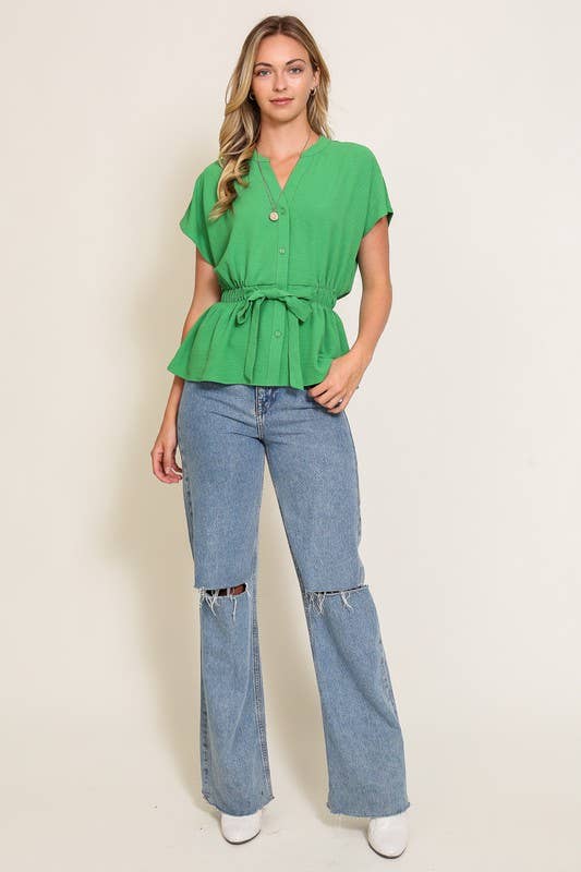 Vanilla Monkey - Wholesale Blouse - Women's - Button Down Long Sleeve V-Neck Top7