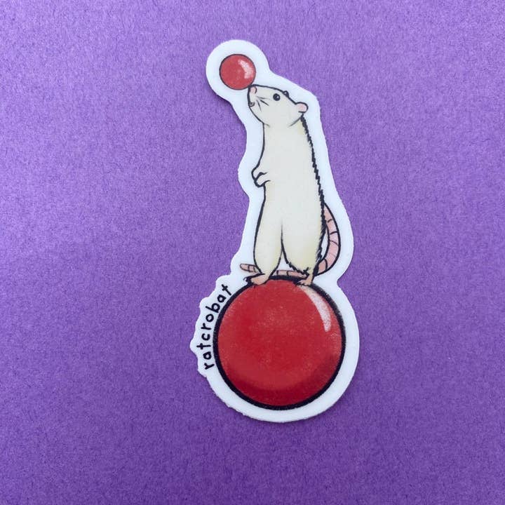 AstroManatee Shop - Vente Autocollant - Ratcrobat // autocollant de rat // rat de compagnie // cadeaux pour les propriétaires de rats4