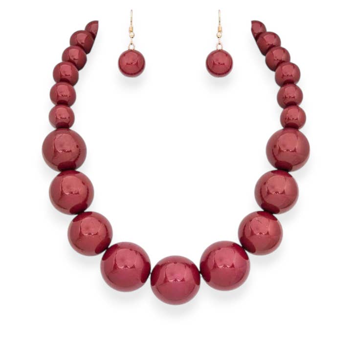 Ensemble de colliers tendance à grandes perles en résine pour la vente par LA Jewelry Plaza