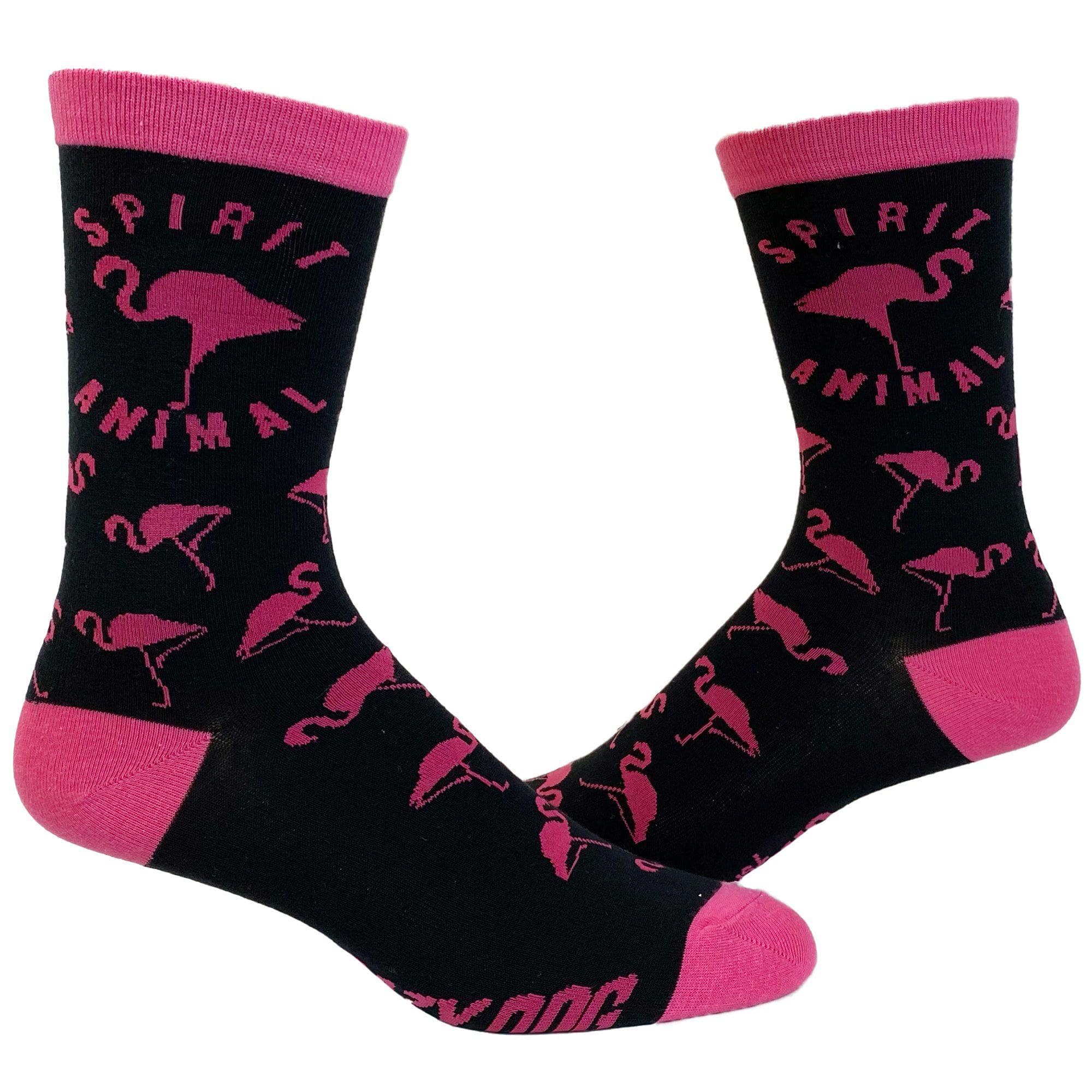 Black Womens Spirit Animal Flamingo Socks Cute Sock for Women for wholesale on Faire0