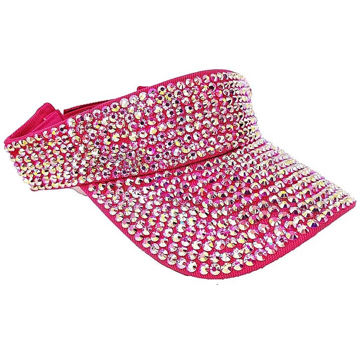 Bling Chip Stone Rainbow Sun Visor Hat for wholesale by Diacly