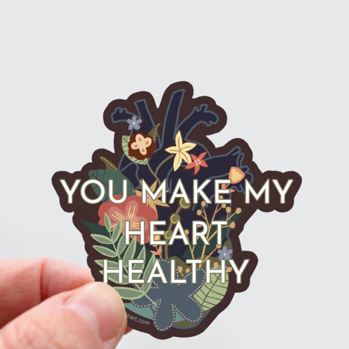 You Make My Heart Sticker vinyle pour ordinateur portable pour la vente par Rachel Alvarez Art