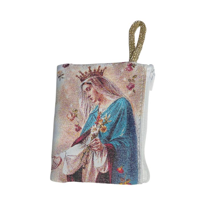 Oremus Mercy - Wholesale Pouch - Unisex - Rosary Pouch - Mystic Rose 3″ x 4″2
