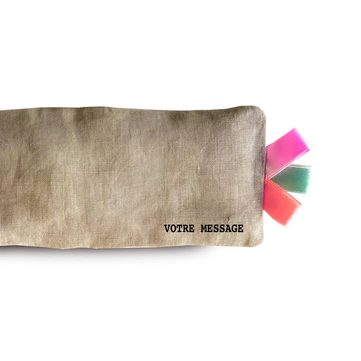 White Relaxing eye pillow - Linen/lavender - customizable for wholesale on Faire3