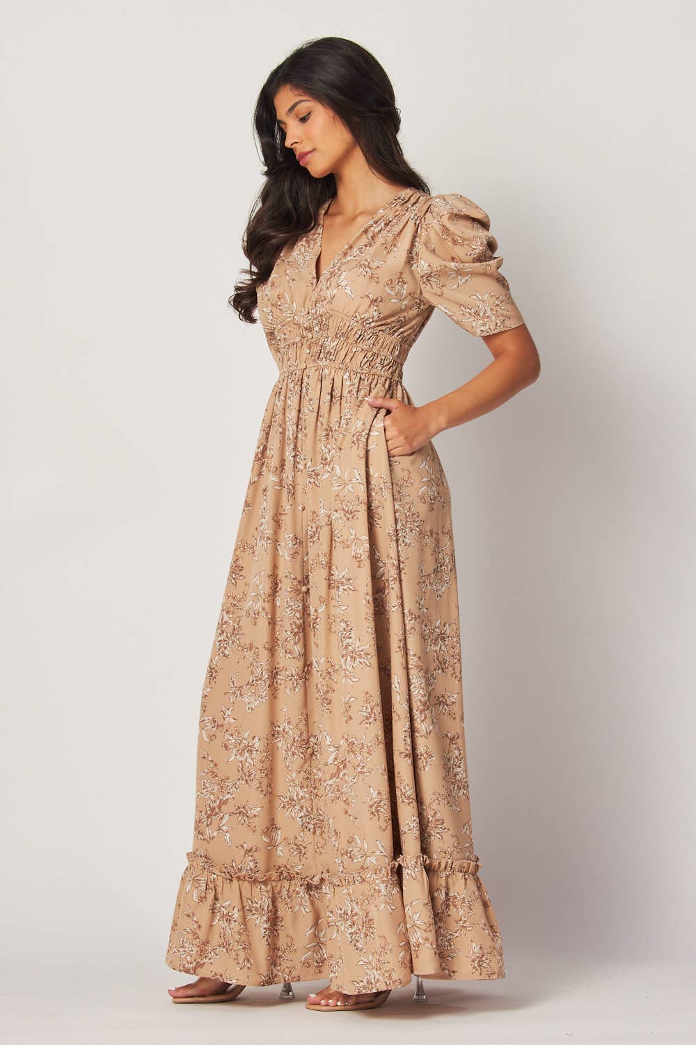 Peace Love Line – wholesale Klänning - Dam – PL5166 - BLOMMIG TRYCKT VÄVD MAXIKLÄNNING10