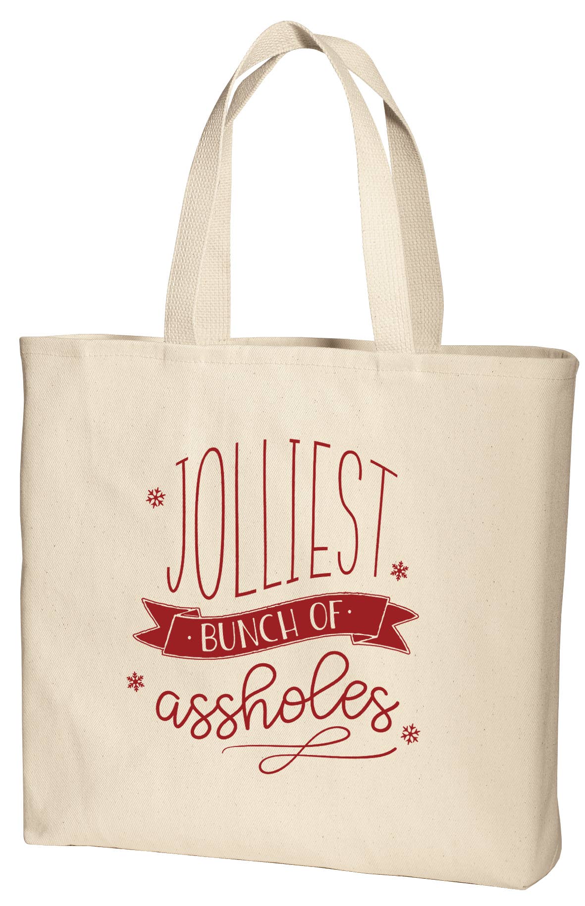 Perfect Day Print Co - Wholesale Tote Bag - Women's - Christmas Vacation Canvas Tote Bag, Jolliest Bunch of Aholes2