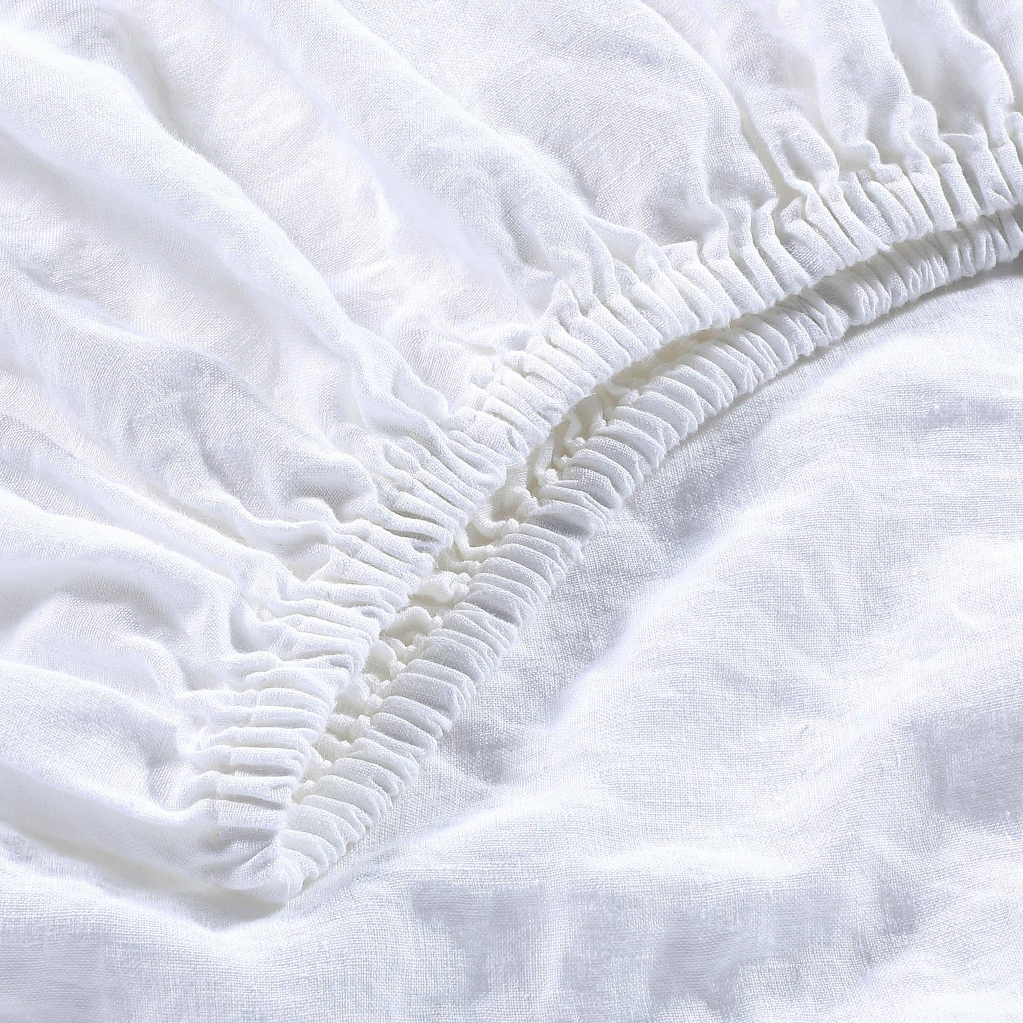 SIJO - Wholesale Sheet Set - French Linen Luxeweave Sheet Set - Snow3