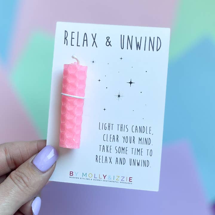 Vela Relax & Unwind, color rosa para venta al por mayor de by Molly&Izzie