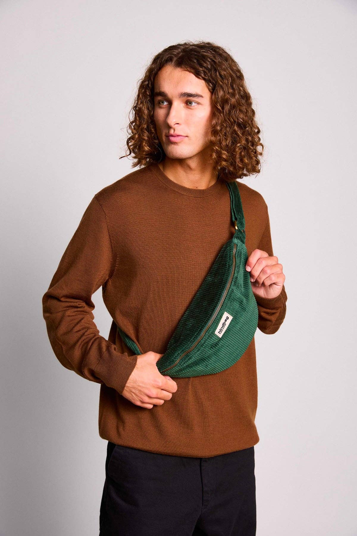 Hindbag - Wholesale Belt Bag - Unisex - Sasha Velours Pine Fanny Pack