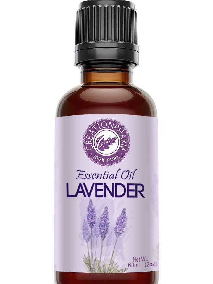 Olio Essenziale di Lavanda 2 Oz 100 Percento Puro Distillato a Vapore da Lavandula Officinalis Francese Creazione Premium Pharm per la vendita all'ingrosso da parte di Creation Farm Inc