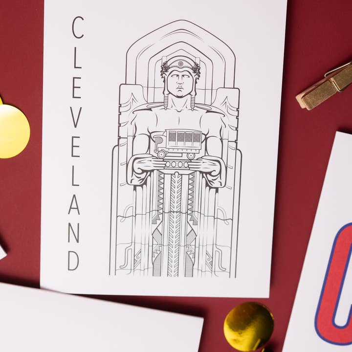 Impress Design Studio - Vente Carte de vœux classique - Carte de vœux Cleveland Guardian 1